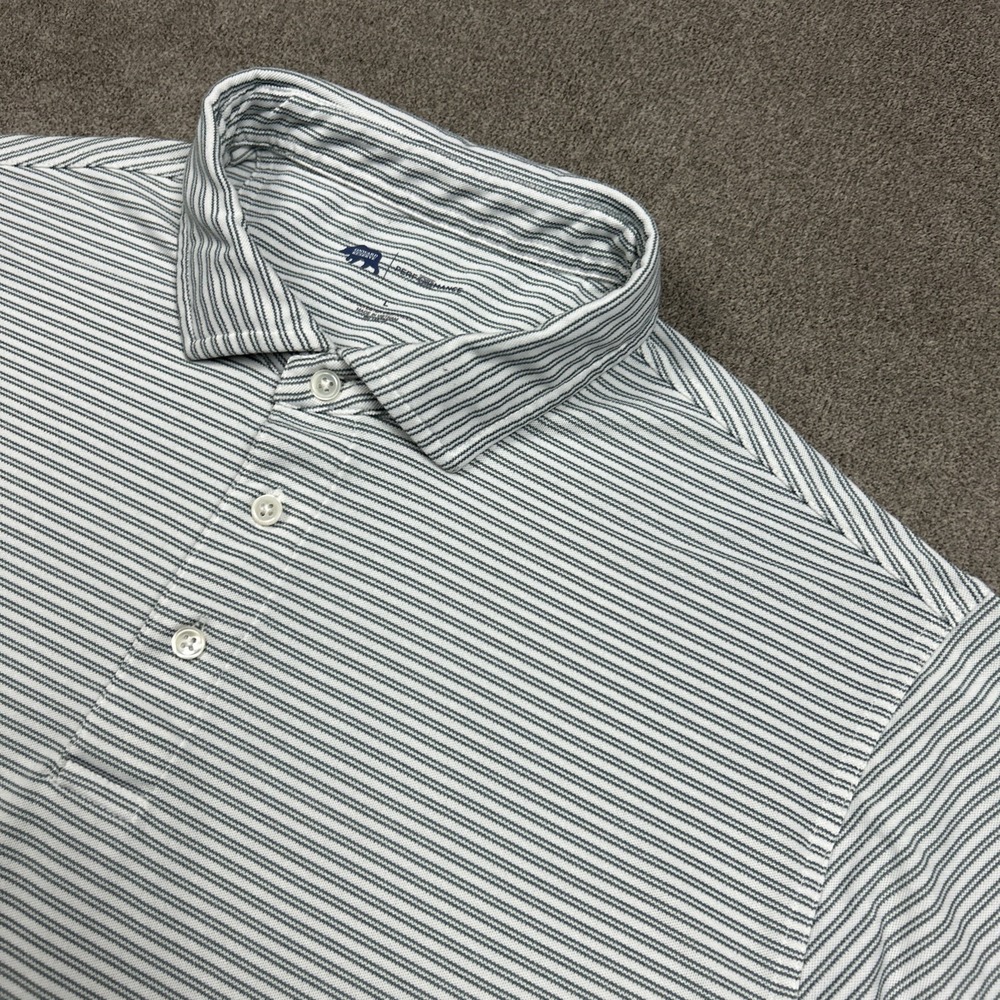 Onward Reserve Shirt Mens L Performance Golf Stretch Striped Tennis Pickle Pique